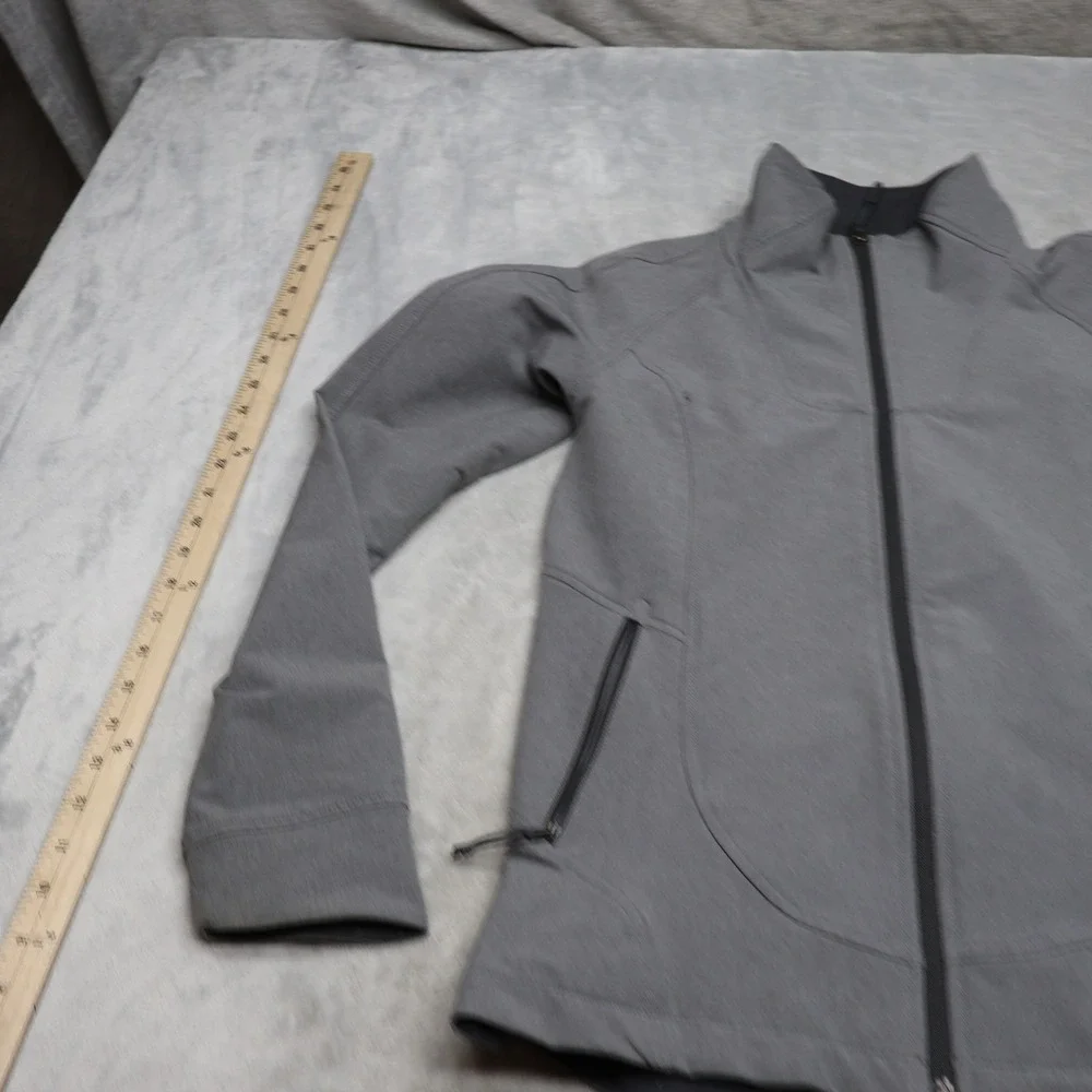 North Face Jacket Womens Small Grey Tech Stretch Softshell Full Zip Windwall Y2K